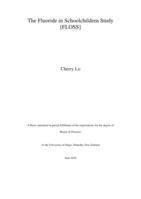 The Fluoride in Schoolchildren Study [FLOSS]