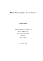 Effects of Social Capital on Start-up Outcomes