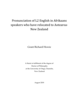 Pronunciation of L2 English in Afrikaans speakers who have relocated to Aotearoa-New Zealand