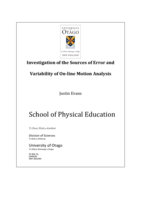 Investigation of the Sources of Error and Variability of On-line Motion Analysis