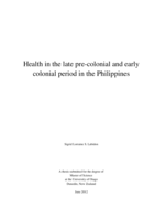 Health in the late pre-colonial and early colonial period in the Philippines