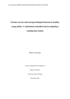Chronic exercise and neuropsychological function in healthy, young adults: A randomised controlled trial investigating a running intervention