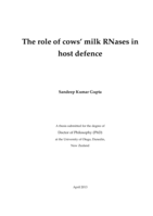 The role of cows’ milk RNases in host defence