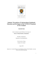 Students' perceptions of undergraduate endodontic education and the impact of the COVID-19 pandemic in New Zealand