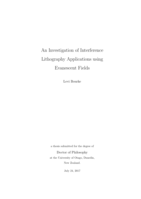 An Investigation of Interference Lithography Applications using Evanescent Fields
