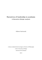 Narratives of leadership in academia: A discursive-dialogic analysis