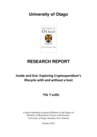 Inside and Out: Exploring Cryptosporidium’s lifecycle with and without a host