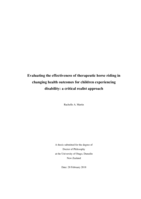Evaluating the effectiveness of therapeutic horse riding in changing health outcomes for children experiencing disability: a critical realist approach