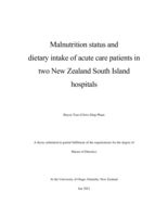 Malnutrition status and dietary intake of acute care patients in two New Zealand South Island hospitals