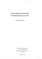 Sheep mandibular animal models for dental implantology research