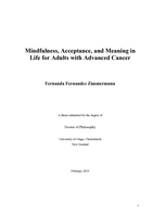 Mindfulness, Acceptance, and Meaning in Life for Adults with Advanced Cancer