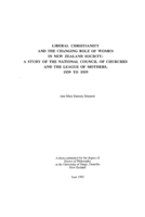 Liberal Christianity and the changing role of women in New Zealand society : a study of the National Council of Churches and the League of Mothers, 1939 to 1959