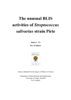 The unusual BLIS activities of Streptococcus salivarius strain Pirie