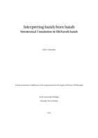 Interpreting Isaiah from Isaiah: Intratextual translation in old Greek Isaiah