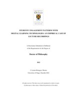 Students’ engagement patterns with  digital learning technologies: An empirical case of  lecture recordings