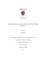 Predictability of lower incisor root tip with the invisalign appliance