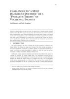 Challenges to "a Most Dangerous Doctrine" or a "Fantastic Theory" of Volitional Insanity