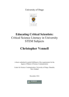 Educating Critical Scientists: Critical Science Literacy in University STEM Subjects
