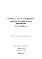 Corporate Social Responsibility in Small and Medium-sized enterprises in Guatemala