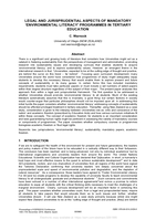 Legal and Jurisprudential Aspects of Mandatory 'Environmental Literacy' Programmes in Tertiary Education