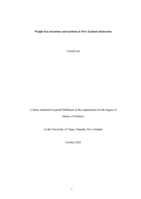 Weight loss intentions and methods in New Zealand adolescents