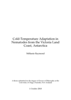 Cold-Temperature Adaptation in Nematodes from the Victoria Land Coast, Antarctica
