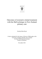 Outcomes of restorative dental treatment with the Hall technique in New Zealand primary care