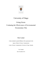 Going Green: Evaluating the Effectiveness of Environmental Documentary Film