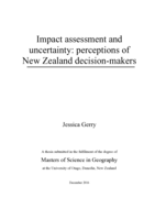 Impact assessment and uncertainty: perceptions of New Zealand decision-makers