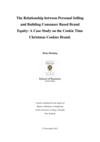 The Relationship between Personal Selling and Building Consumer Based Brand Equity: A Case Study on the Cookie Time Christmas Cookies Brand