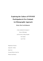 Exploring the culture of WWOOF participation in New Zealand: An ethnographic approach