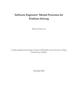 Software Engineers’ Mental Processes for Problem Solving