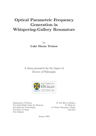 Optical parametric frequency generation in whispering-gallery resonators