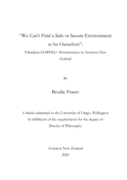 “We can’t find a safe or secure environment to be ourselves”: Takatāpui/LGBTIQ+ homelessness in Aotearoa New Zealand