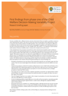 First findings from phase one of the Child Welfare Decision-Making Variability Project: Research briefing paper.