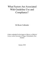 What Factors Are Associated With Guideline Use and Compliance?