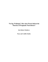 ‘No Spy Waihopai’: How does Praxis Inform the Theories of Pragmatic Nonviolence?