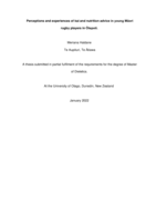 Perceptions and experiences of kai and nutrition advice in young Māori rugby players in Ōtepoti