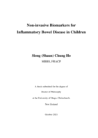 Non-invasive biomarkers for inflammatory bowel disease in children