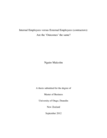 Internal Employees versus External Employees (Contractors): Are the ‘Outcomes’ the same?