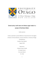Dental caries, tooth wear and dietary sugar intake in a sample of Northland Māori.