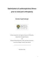 Optimisation of cardiorespiratory fitness prior to total joint arthroplasty