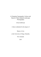 A Changing Topography: Culture and Nature in New Zealand Landscape Photography