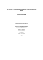The influence of orthodontic and orthopaedic therapy on mandibular motion