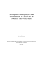 Development through Sport: The ‘Indianisation’ of Cricket and its Potential for Development