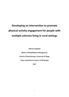 Developing an intervention to promote physical activity engagement for people with multiple sclerosis living in rural settings