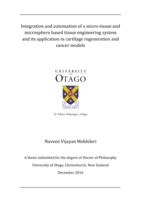 Integration and automation of a micro-tissue and microsphere based tissue engineering system and its application in cartilage regeneration and cancer models