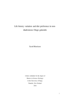 Life history variation and diet preference in non-diadromous Otago galaxiids