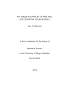 An Adequate Model of Free Will for Cognitive Neuroscience