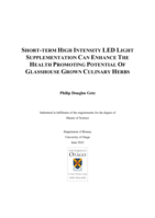 Short-term high Intensity LED light supplementation can enhance the health promoting potential of glasshouse grown culinary herbs